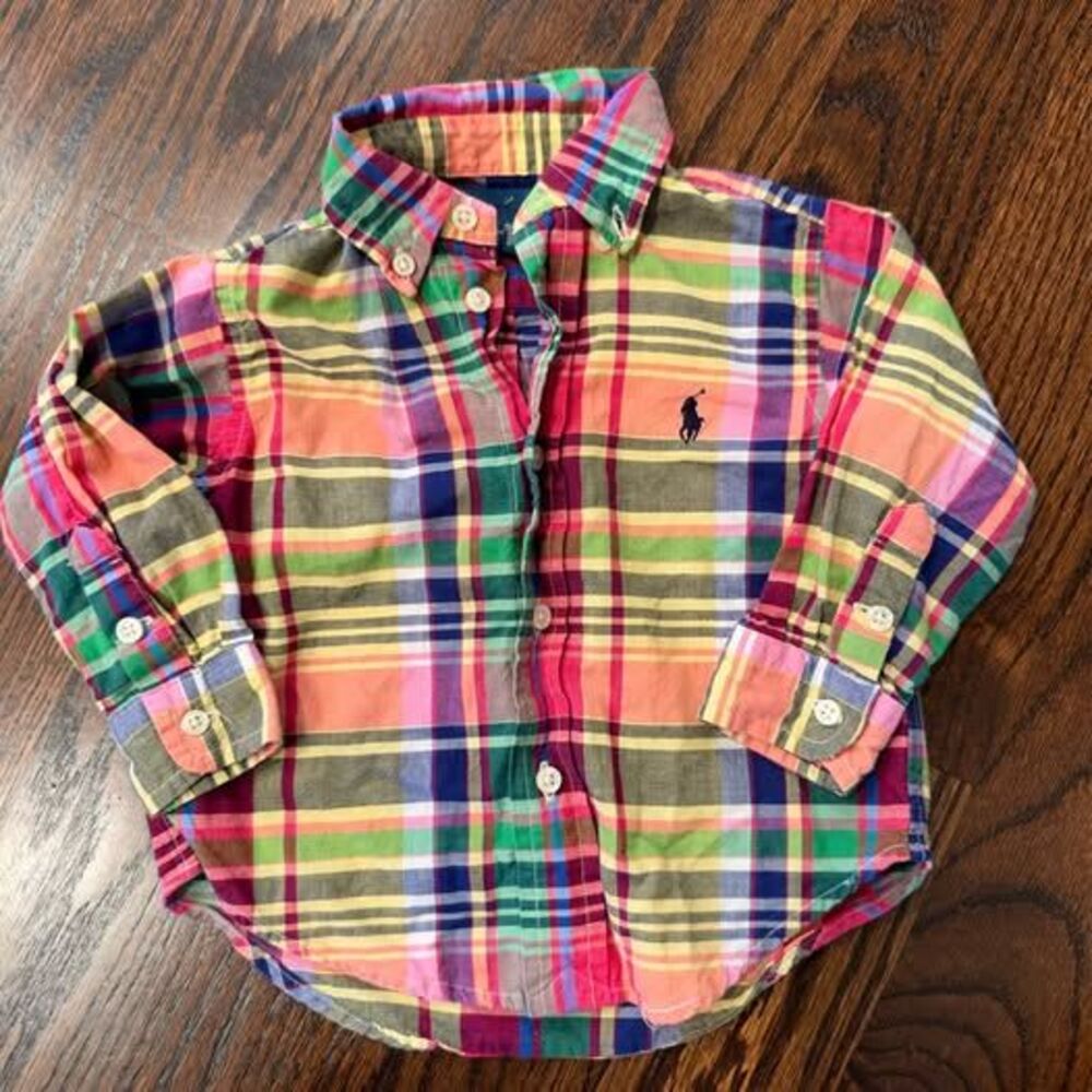 Ralph Lauren Plaid Button-Down Shirt size 12 months